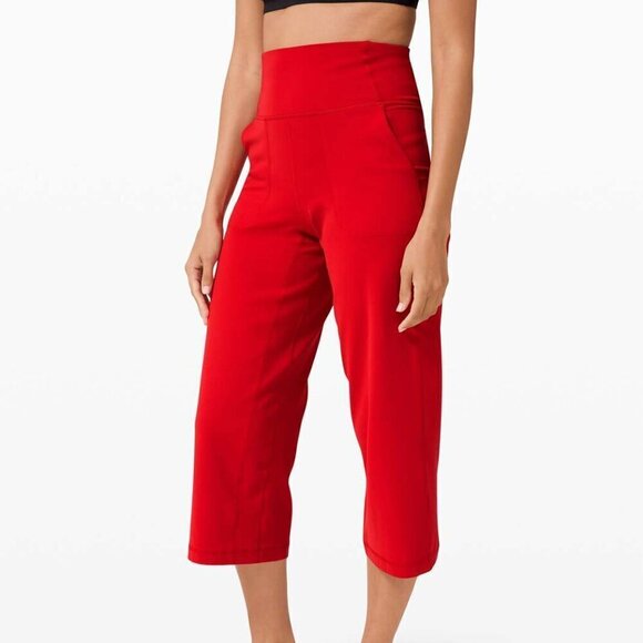 Lululemon Align Wide Leg Crop 23" - 4 Dark Red - Picture 1 of 7